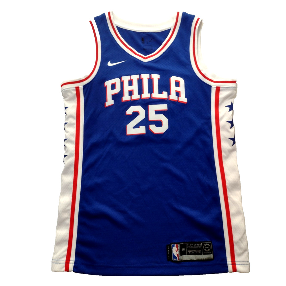 NIKE DriFit Phila Sixers NBA Ben Simmons #25 Swingman Basketball Jersey - Sz 40